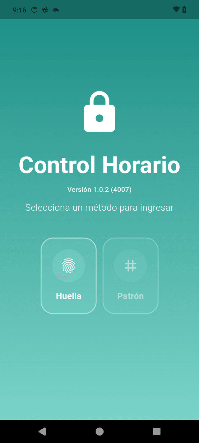 Pantalla de inicio de sesión