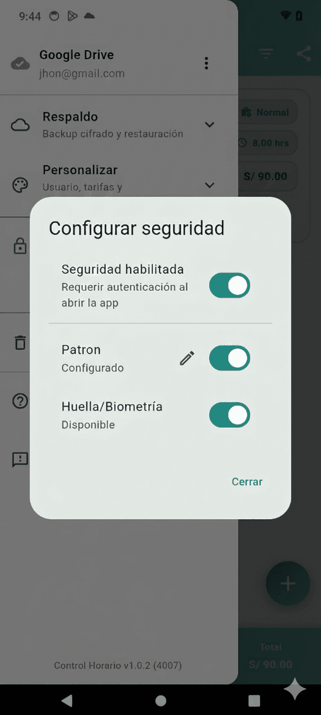 Configuración de seguridad